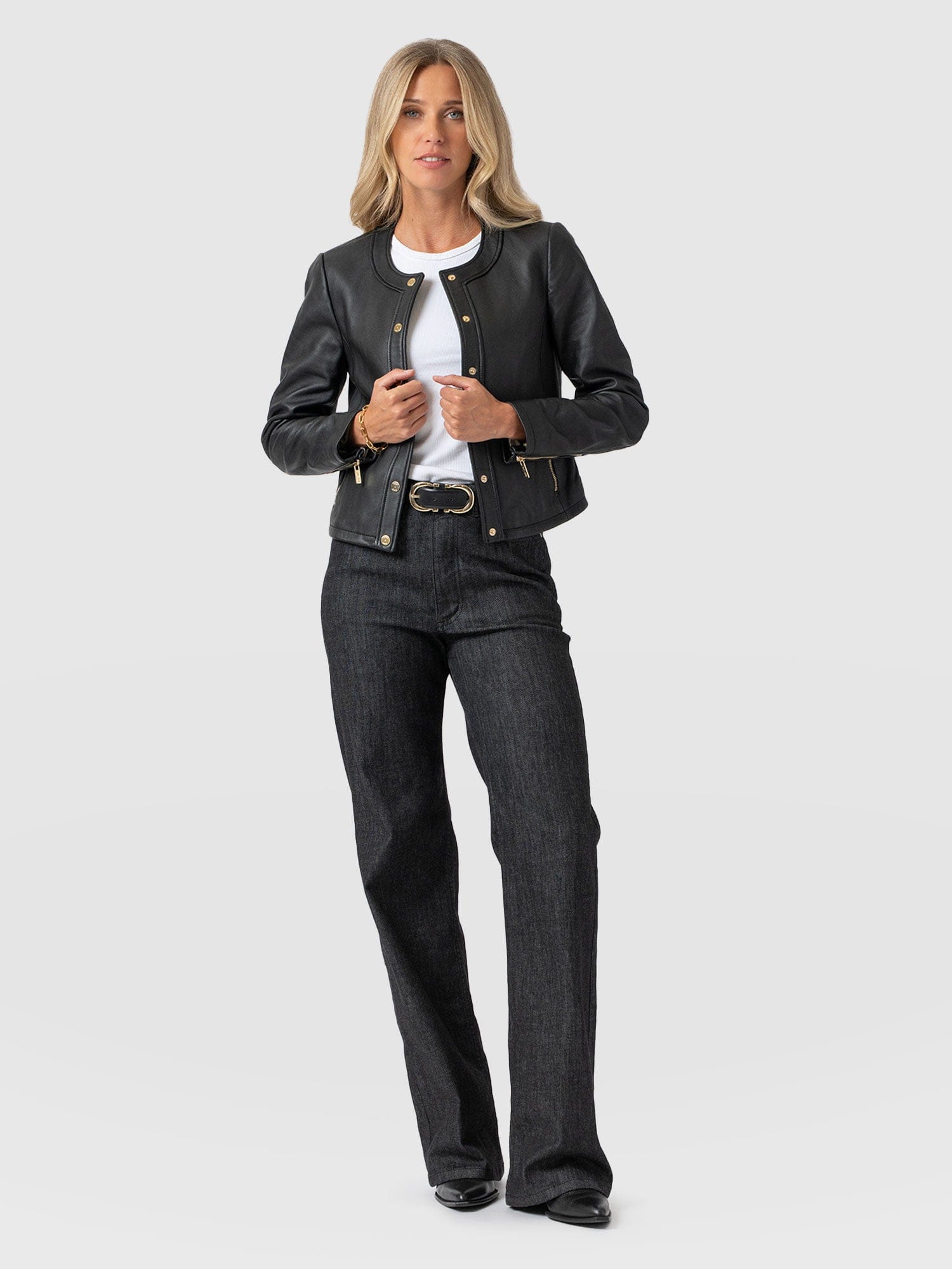 Wide Leg Jeans - Black Wash